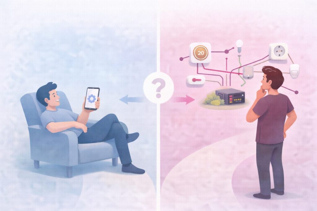 Vergleich Hersteller-App vs Home Assistant